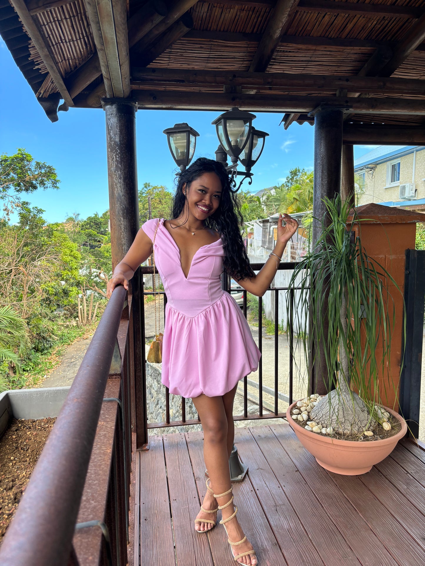 Robe courte habillée a jupe large