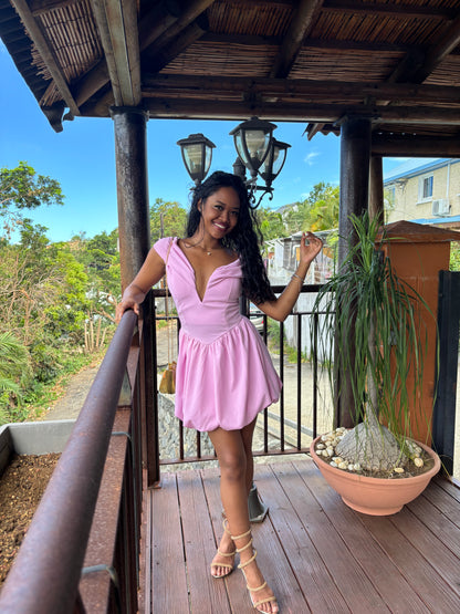 Robe courte habillée a jupe large